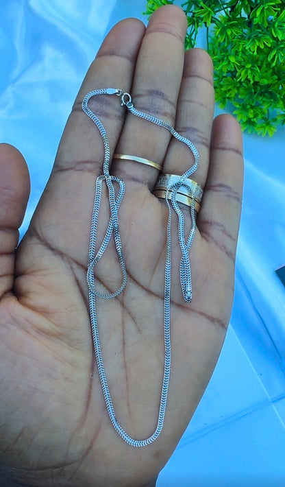 18ct Solid White Gold Carpet Chain 20 Inches