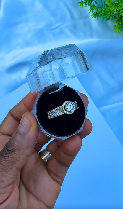 18K Solid Gold Engagement Ring For Women | Size 10 | 3.2g & 3.3g