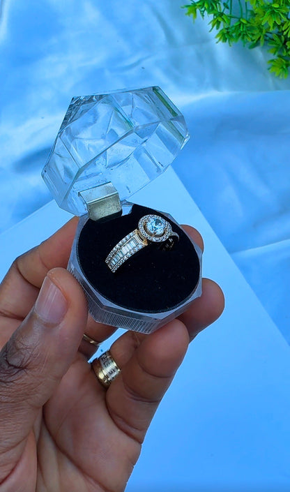 18K Solid Gold Engagement Ring For Women | Size 10 | 3.2g & 3.3g