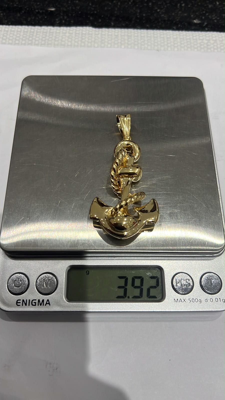 18K Solid Gold Anchor Pendant | Genuine Gold (Extra) Nautical Charm | 3.92g