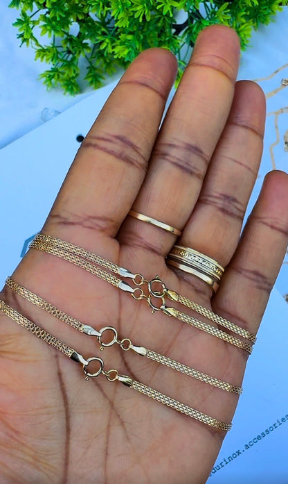 18ct Solid Gold Carpet Chain 18 - 22 Inches | 2.6g & 3.1g