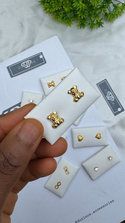 18 Karat Solid Gold Screw Stud Earrings