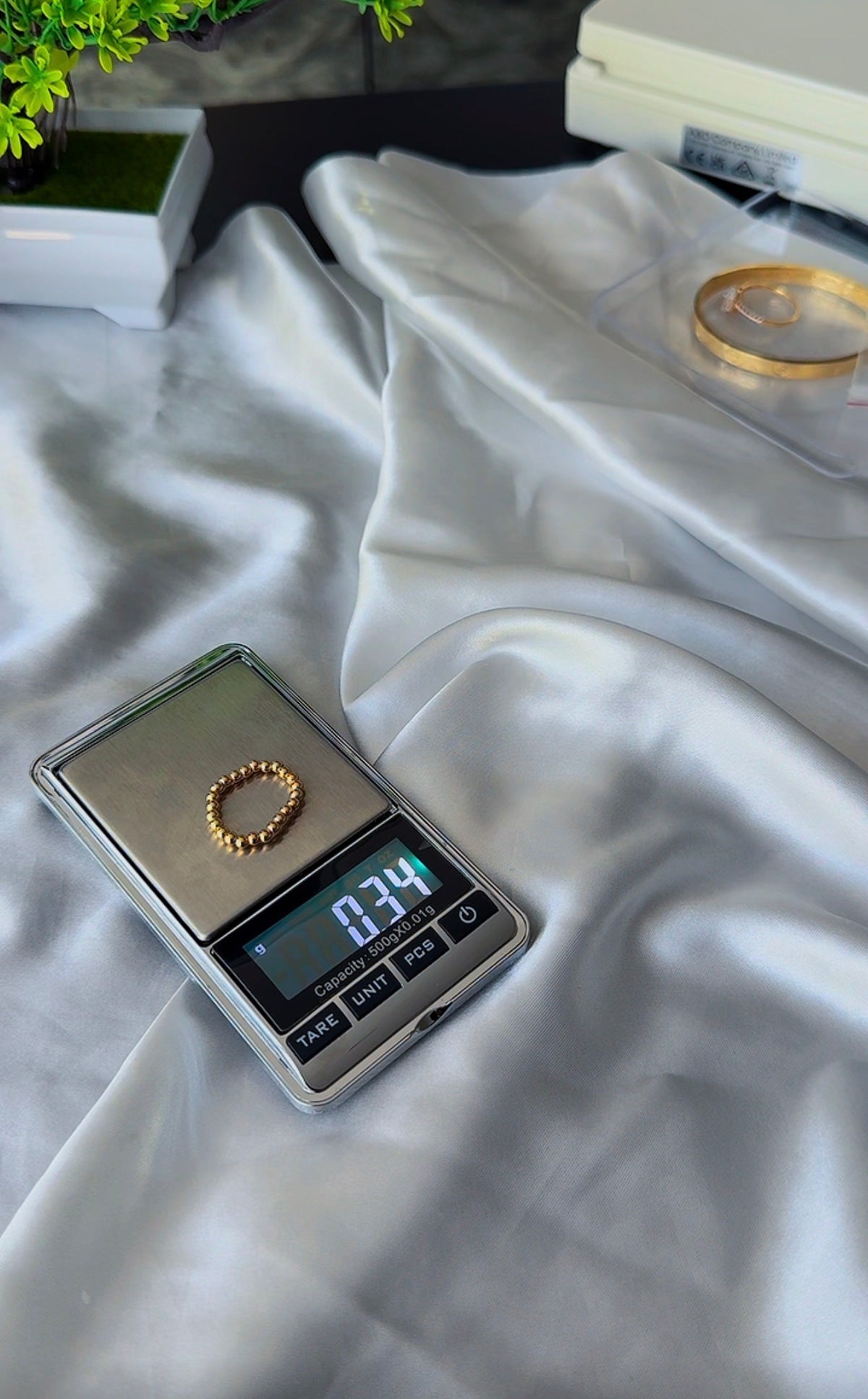 18ct Real Gold Stretchable Ball Rings | Shiny (Extra)