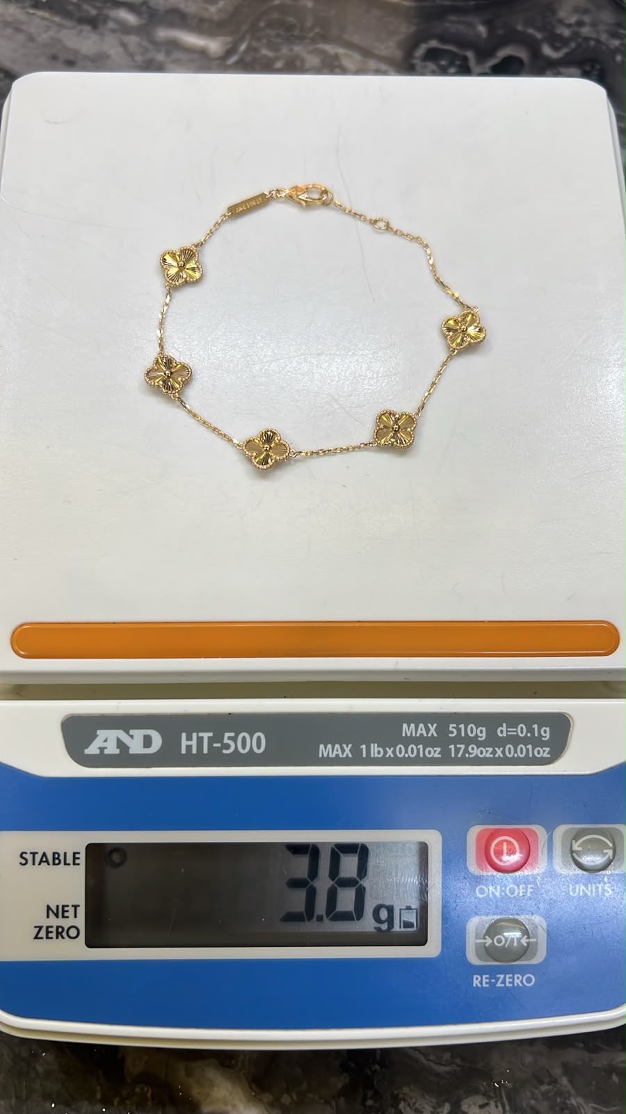 18K Solid Gold Clover Bracelet for Women – 3.8g - 8mm - 7.5 Inches