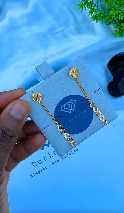 21ct Solid Gold Infinity Drop Stud Earrings | 2.5g
