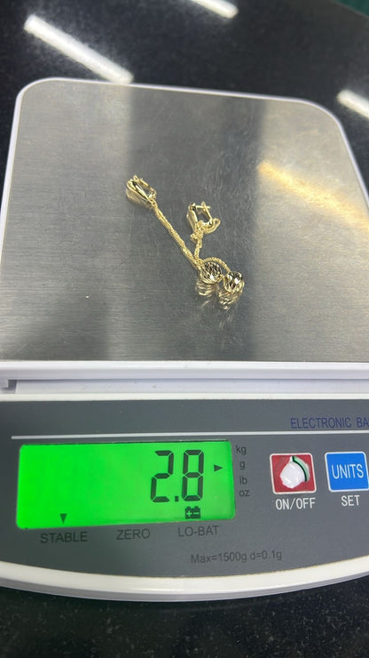 Degems 18ct Real Gold Drop Earrings