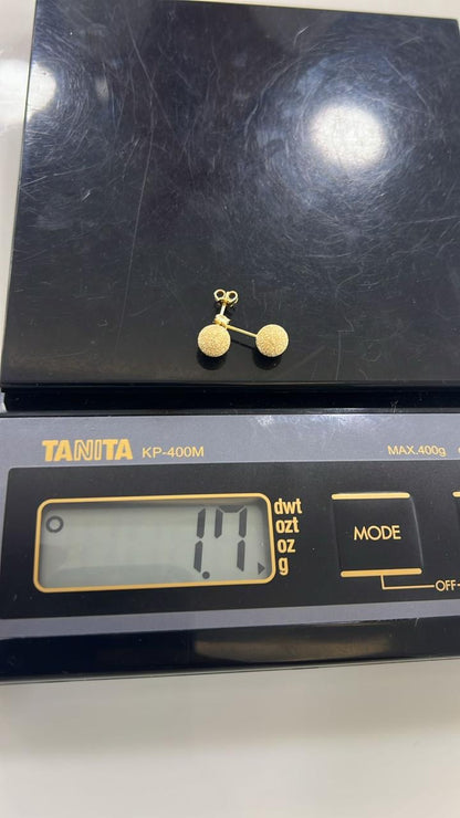 Dufag 18 Karat Pure Gold Ball Stud Earrings