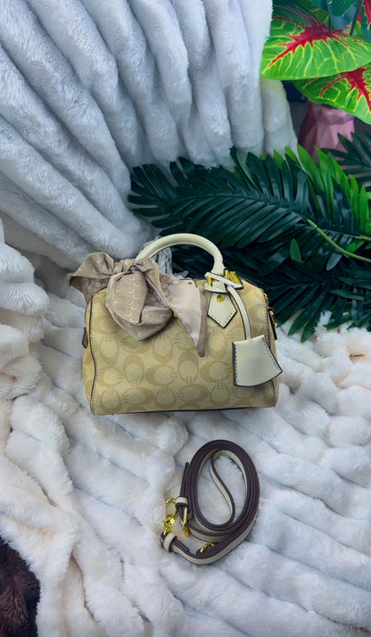 Monogram Leather Barrel Bag with Top Handles | LARYZ Everyday 051 | Small-Medium