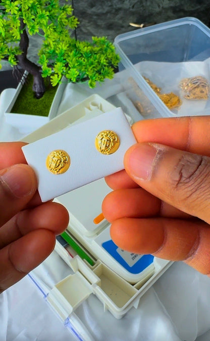 18 Karat Solid Gold Screw Stud Earrings