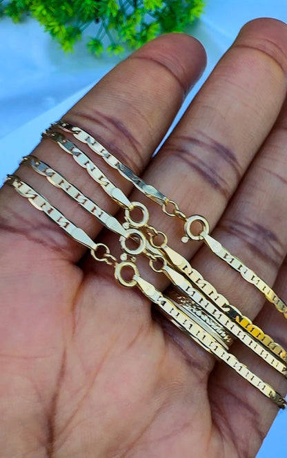 18K Solid Gold Blade Chain | 18”-3.8g | 20”-4.2g