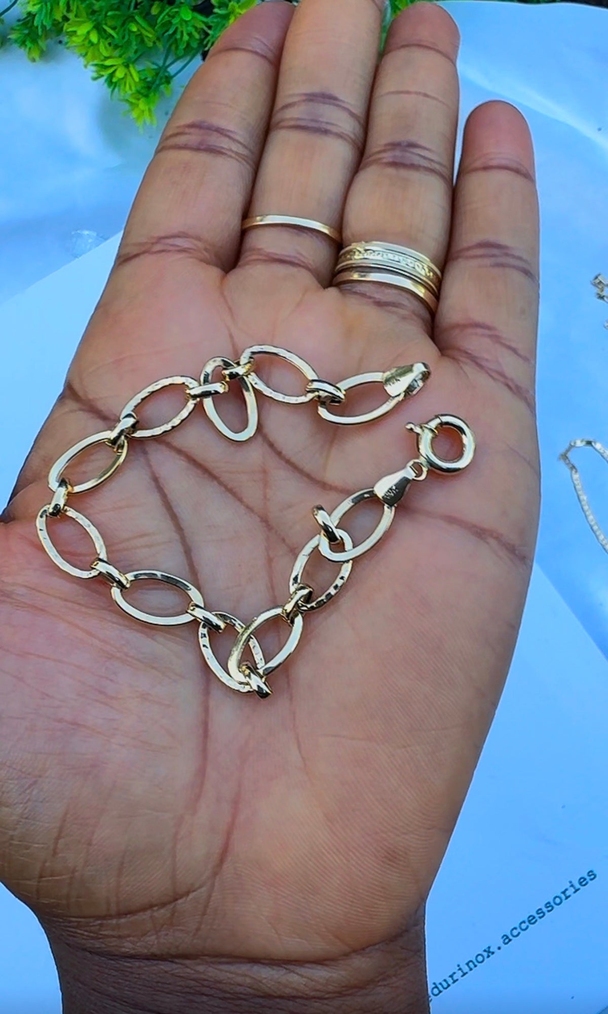 18K Solid Gold Chunky Link Bracelet | 3.61g | 7.5 Inches