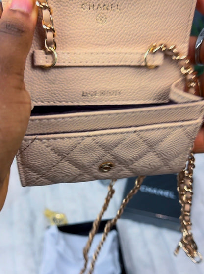 The Convertible Quilted Lambskin Leather Chain Wallet & Crossbody - LASi017 {Very Small}