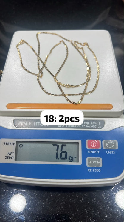 18K Solid Gold Blade Chain | 18”-3.8g | 20”-4.2g