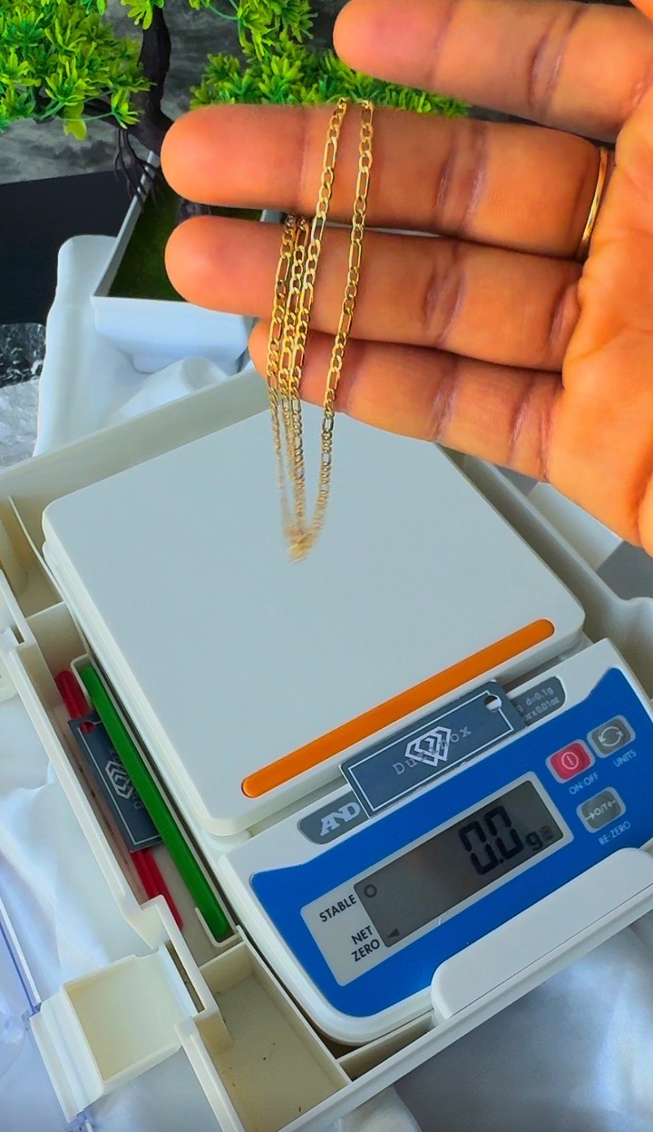 18 Karat Real Gold Figaro Chain Necklace 20 & 22 Inches