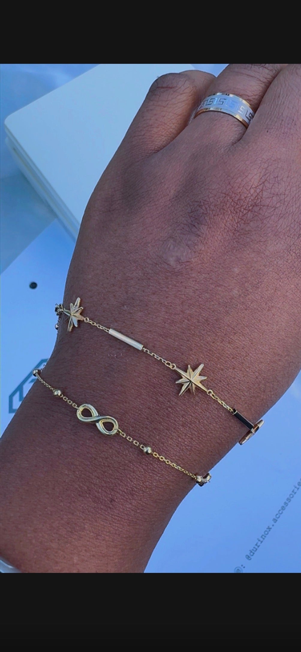 Dufagg 18K Solid Gold Bracelets 7.5 Inches