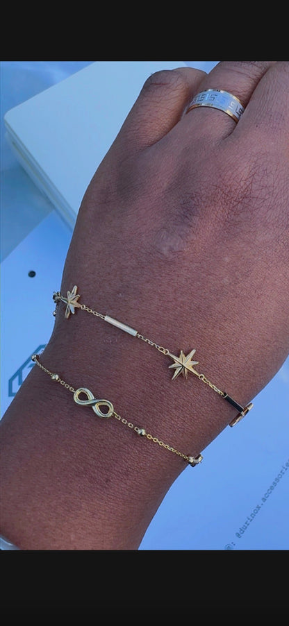 Dufagg 18K Solid Gold Bracelets 7.5 Inches