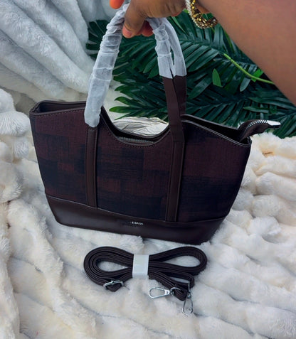Brown Fabric Patch Handbag | LARYZ Everyday - 030 | Medium