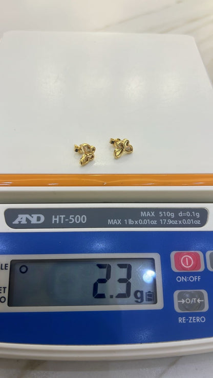 Diigab 18ct Real Gold Stud Earrings