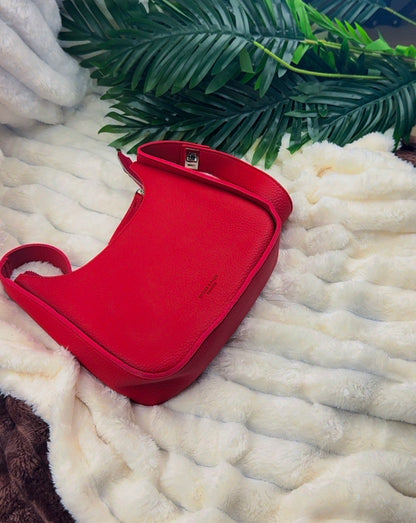 Red Shoulder Handbag With Extra Handle | LARYZ Everyday - 058 | Medium