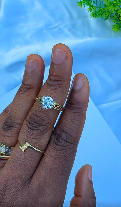 18K Solid Gold Infinity Engagement Ring For Women | Size 8 | 2.54g