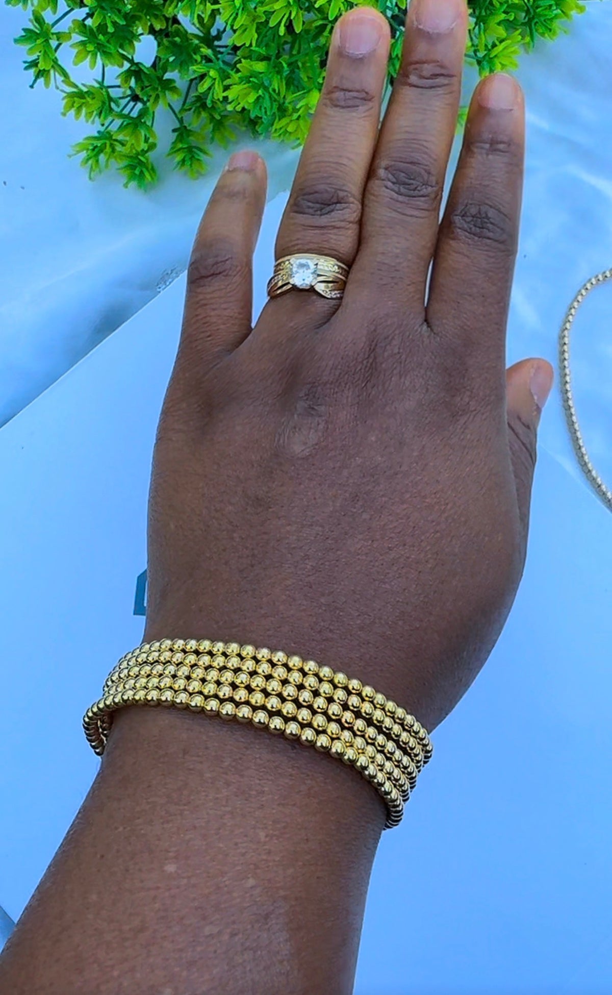 18K Solid Gold Stretchable Bangle (Shiny) | 0.9g & 1.3g | Small to Medium Wrists
