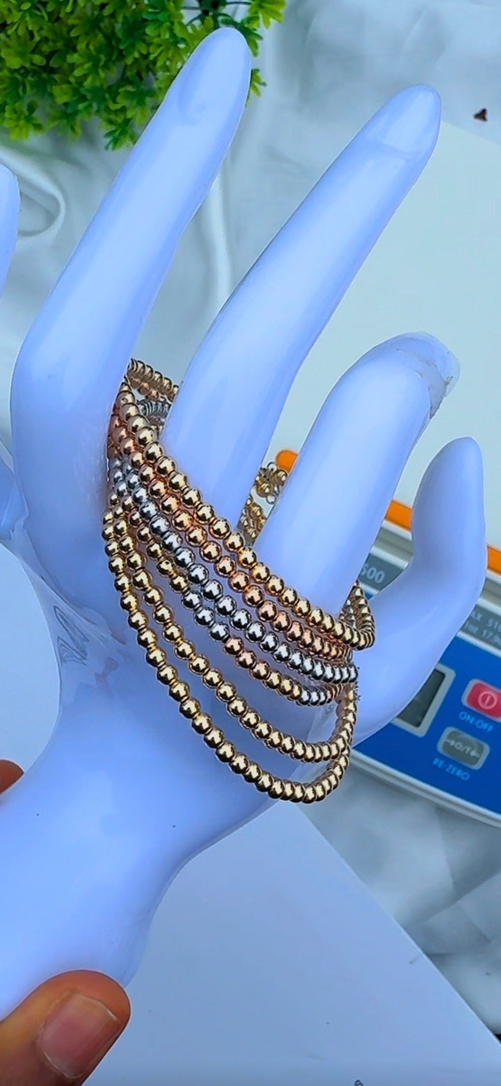 Defax 18K Real Gold Ball Bangles