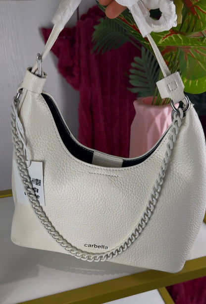 Cavella White Shoulder Handbag With Chain | LARYZ Everyday - 035 | Medium