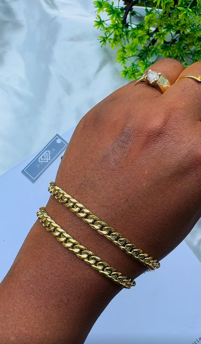 18K Solid Gold Cuban Bracelet – 4.1g | 7.5 Inches