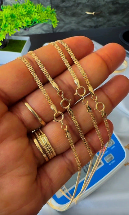18ct Solid Gold Carpet Chain 18 - 22 Inches | 2.6g & 3.1g