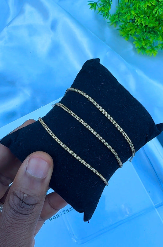 18K Pure Gold Franco Bracelets 7.5 Inches