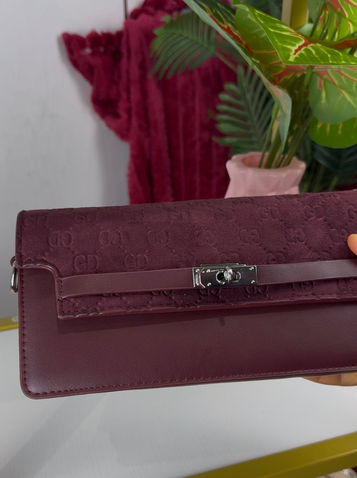 Burgundy Structured Women's Flap Wallet Bag | LARYZ Everyday - 025