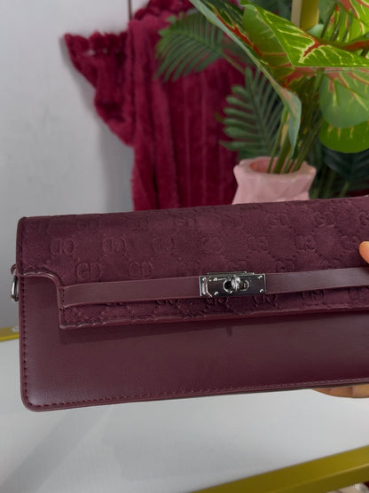 Burgundy Structured Women's Flap Wallet Bag | LARYZ Everyday - 025