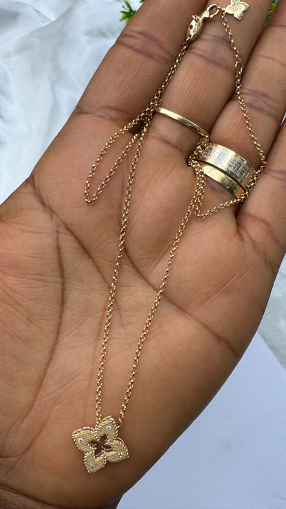18K Solid Gold Star Instant Chain Necklace – 3.6g | 18 Inches