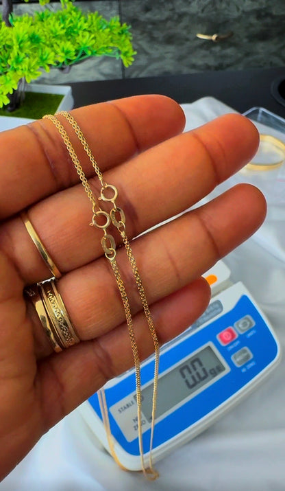 18ct Solid Gold Carpet Chain 20 Inches | Lightweight (1mm) | 1.74g