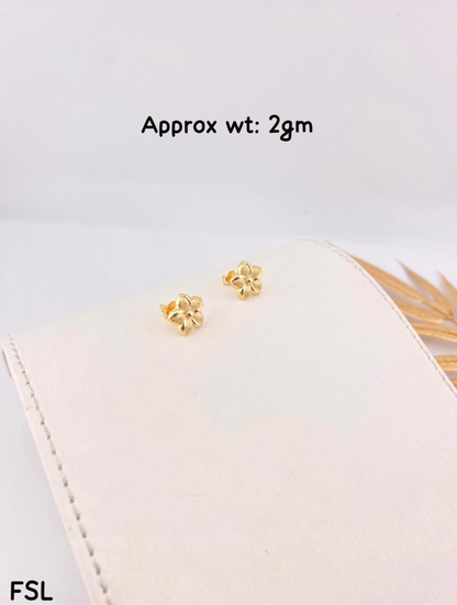 Deger 18 Karat Gold Stud Earrings