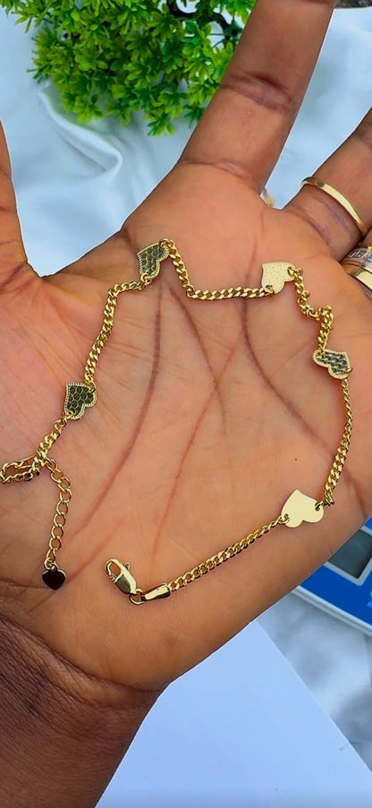 Degar 18Karat Pure Gold Anklets 10.5 Inches