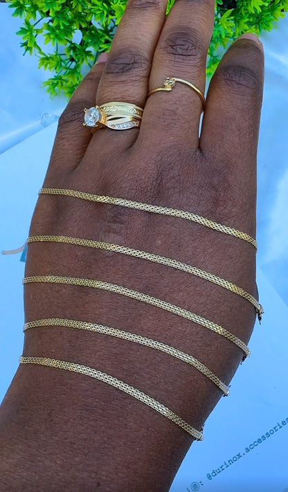 18ct Solid Gold Carpet Bracelets 7.5 Inches | 1.36g | Lightweight