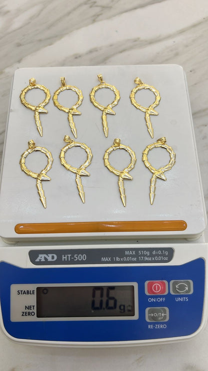 18k Solid Gold Minimalist BV Pendant | 0.6g