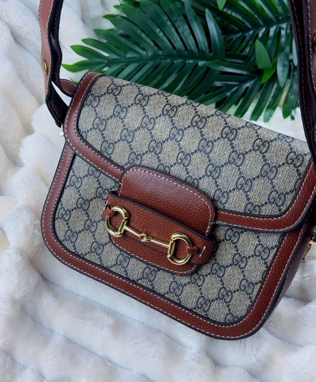 Women's Brown Monogram Pattern Bag  | LARYZ Everyday 050 | Small