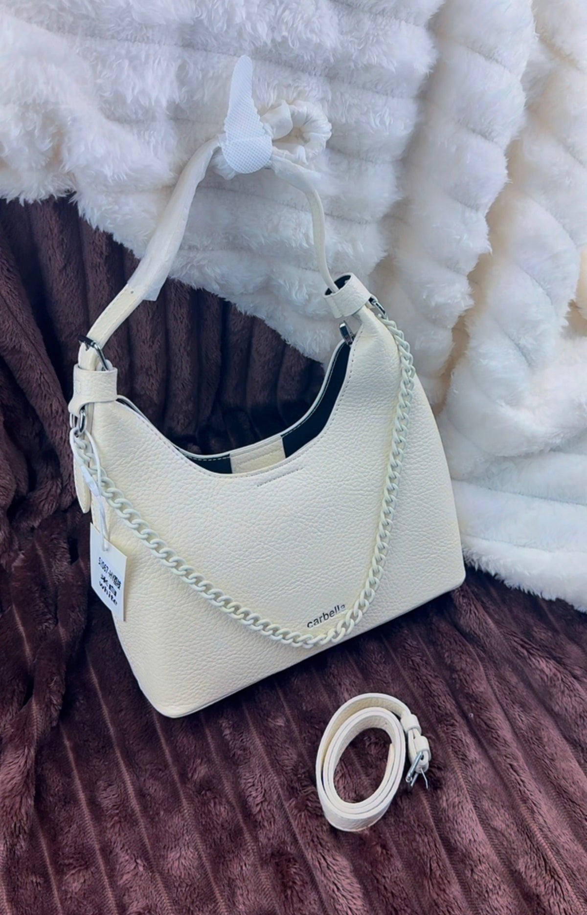 Cavella White Shoulder Handbag With Chain | LARYZ Everyday - 035 | Medium