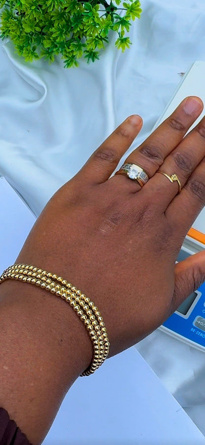 Degaxs 18K Solid Gold Stretchable Bangle (Shiny)