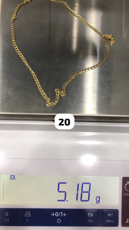 18K Solid Gold Cuban Chain Necklace 18” – 4.8g | 20” - 5.2g