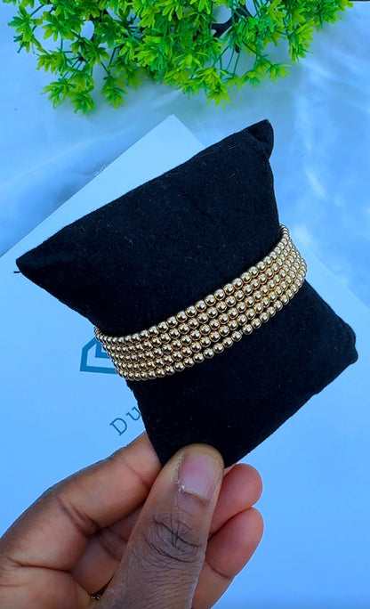 18K Solid Gold Stretchable Bangle (Shiny) | 0.9g & 1.3g | Small to Medium Wrists