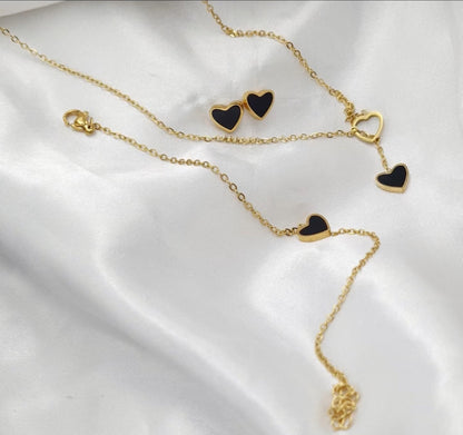Buy DLix1 Super Double Electroplated Stainless Steel Non Tarnish Elegant Jewellery Set 17+2” Chain Length