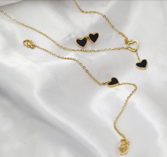 Buy DLix1 Super Double Electroplated Stainless Steel Non Tarnish Elegant Jewellery Set 17+2” Chain Length
