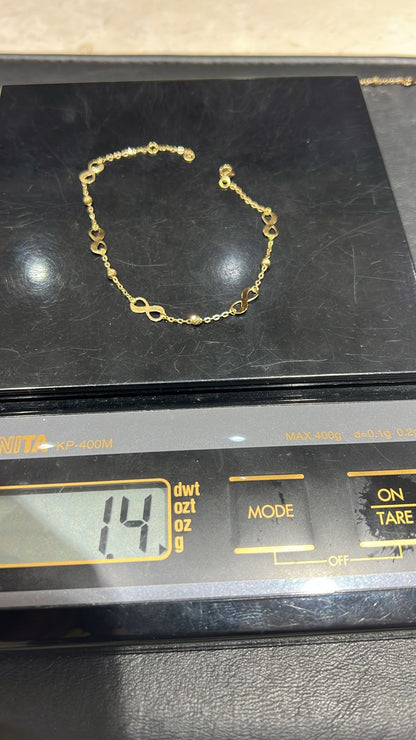 Defag 18K Pure Gold Bracelets (7.5 inches) & Anklets (10.5 inches)