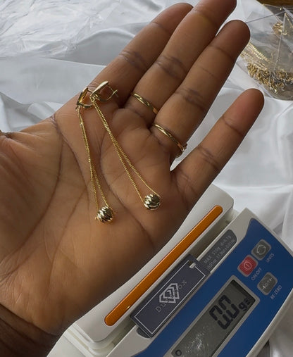 Degems 18ct Real Gold Drop Earrings