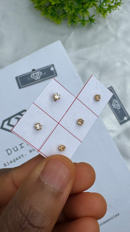 Dugad 22ct | 22 Karat Real Gold Nose Stud Pin Ring With Flat Back Screw Stud | 6mm