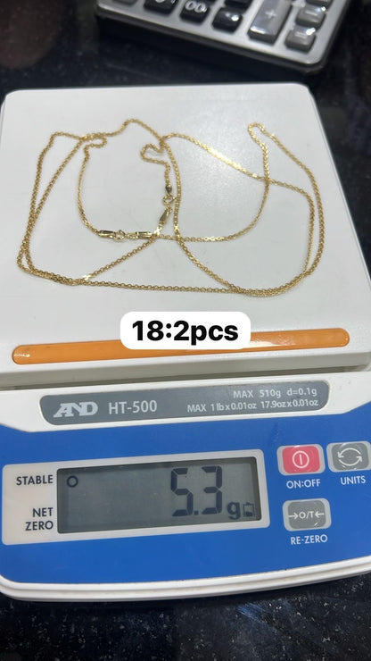 Degacts 18ct Solid Gold Carpet Chain 18 - 22 Inches
