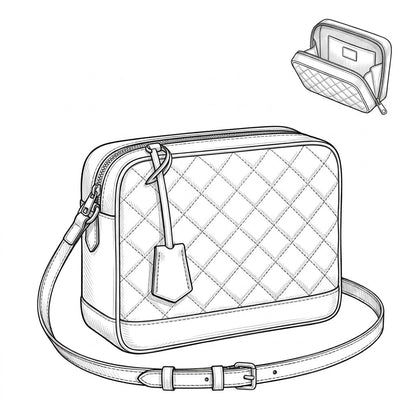 Quilted Leather Bag | Blanc Vintage White Crossbody Bag ~ LASi006